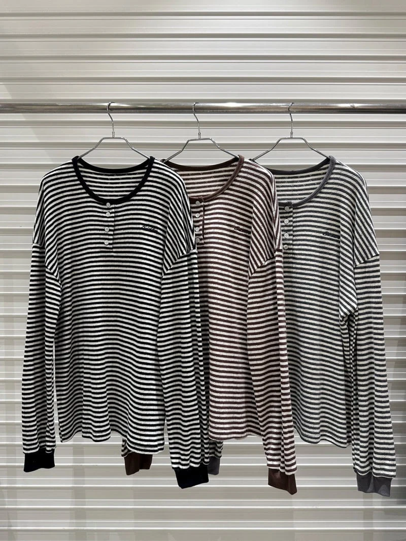 Bricklane - Korean Women Fashion - #momslook - Stripe Eily Tee