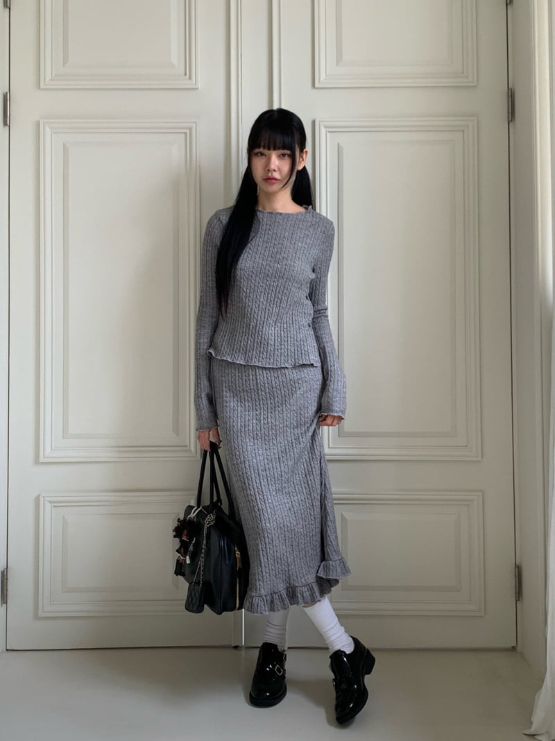 Bricklane - Korean Women Fashion - #momslook - Twist Knit Skirt - 7