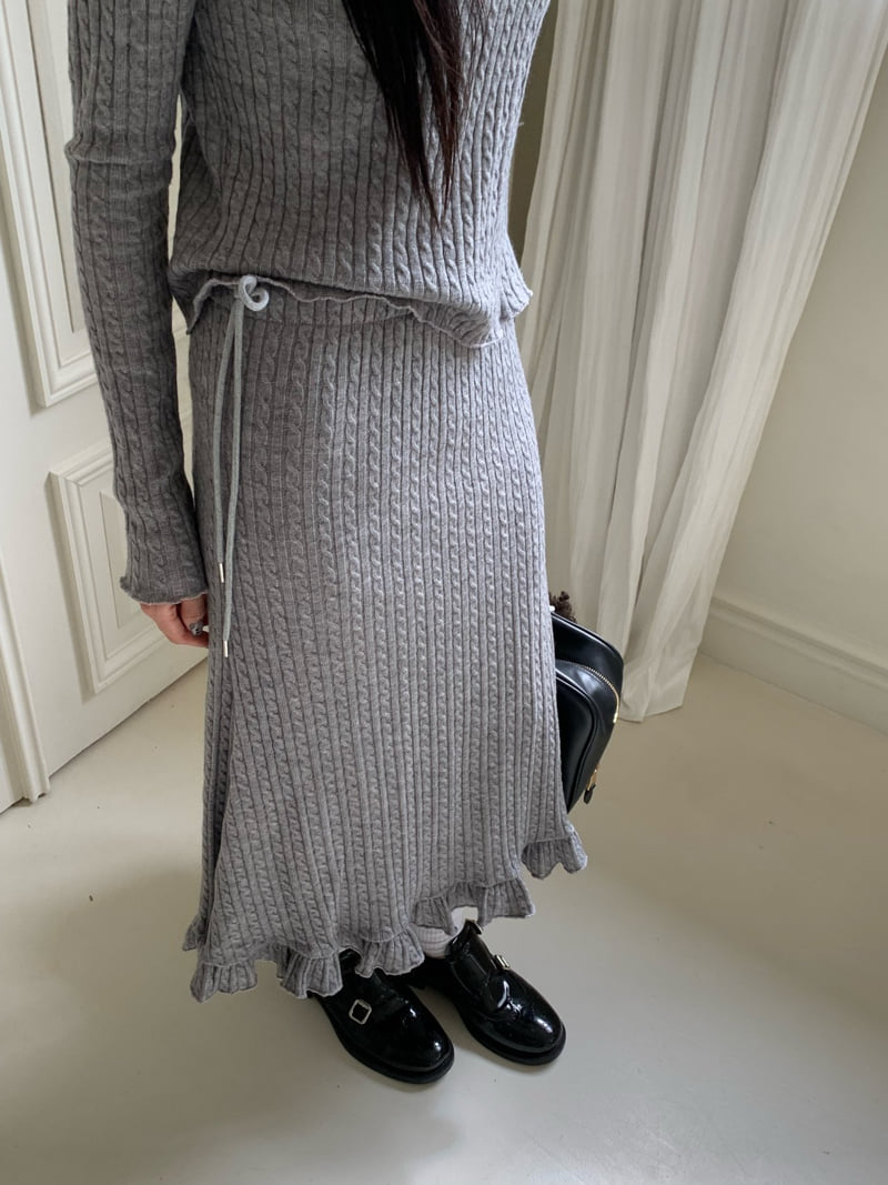 Bricklane - Korean Women Fashion - #womensfashion - Twist Knit Skirt - 6