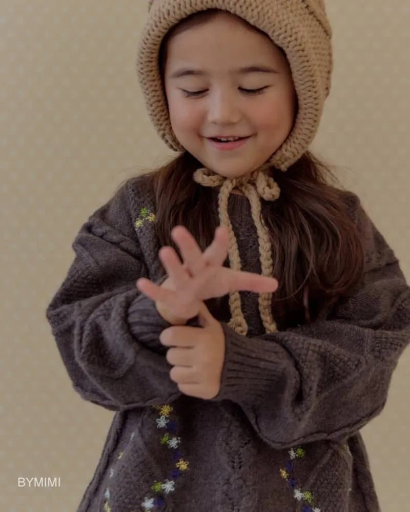 Bymimi - Korean Children Fashion - #childrensboutique - Mini Embroidery Knit