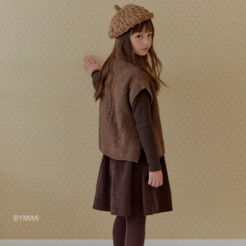 Bymimi - Korean Children Fashion - #designkidswear - Rouge Knit Vest - 6