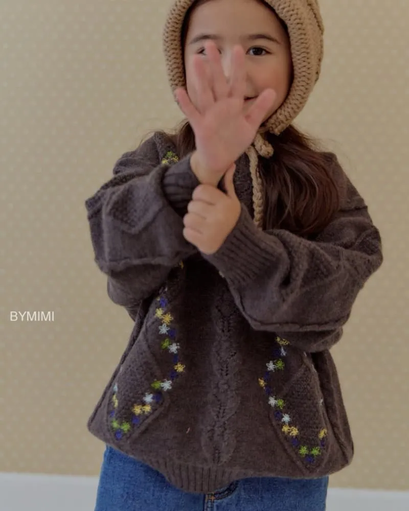 Bymimi - Korean Children Fashion - #designkidswear - Mini Embroidery Knit - 2