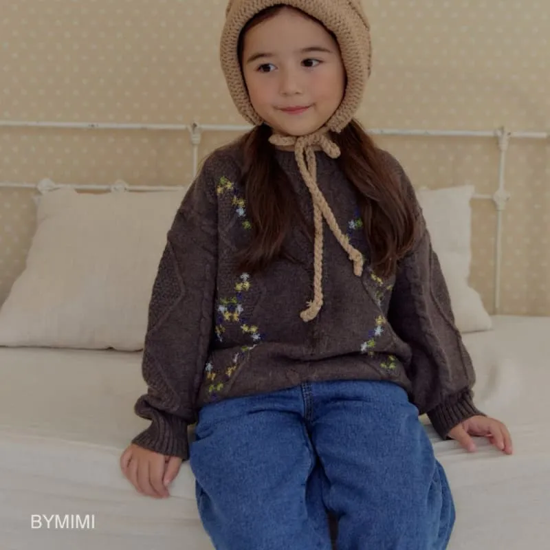 Bymimi - Korean Children Fashion - #discoveringself - Mini Embroidery Knit - 3