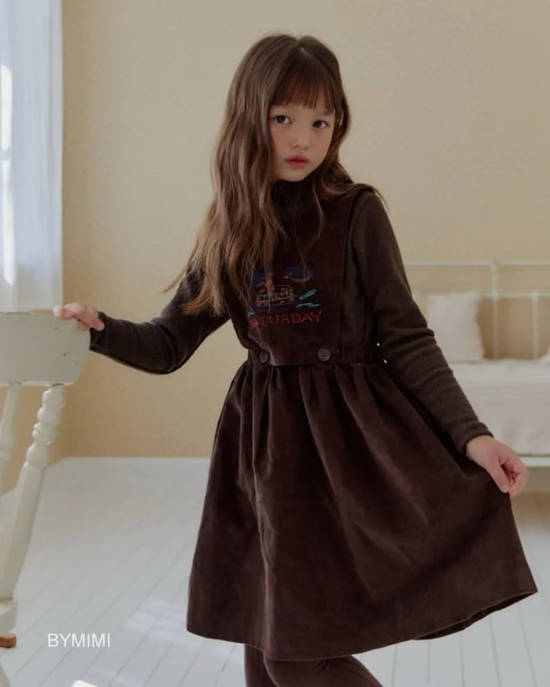 Bymimi - Korean Children Fashion - #kidsshorts - Bird Embroidery Dress - 4