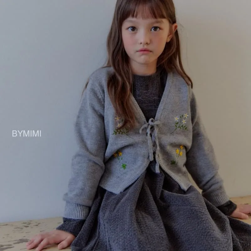 Bymimi - Korean Children Fashion - #toddlerclothing - Wildflower Embroidery Cardigan - 9