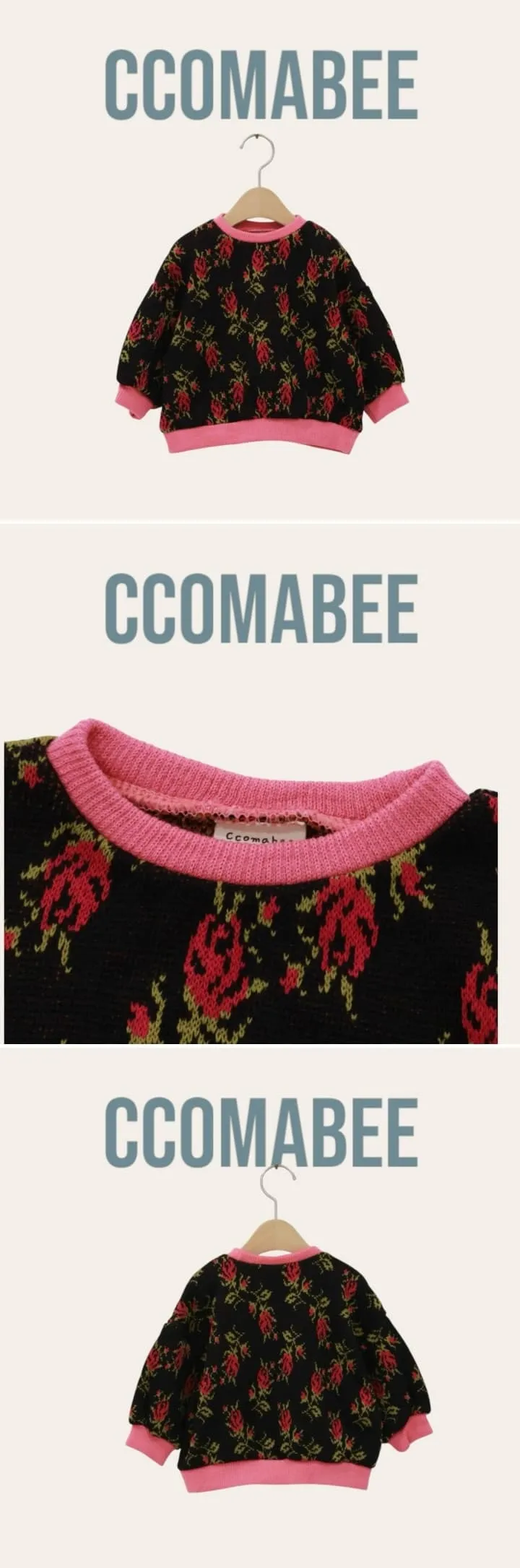 Ccomabee - Korean Children Fashion - #kidsshorts - Rose Sweatshirt