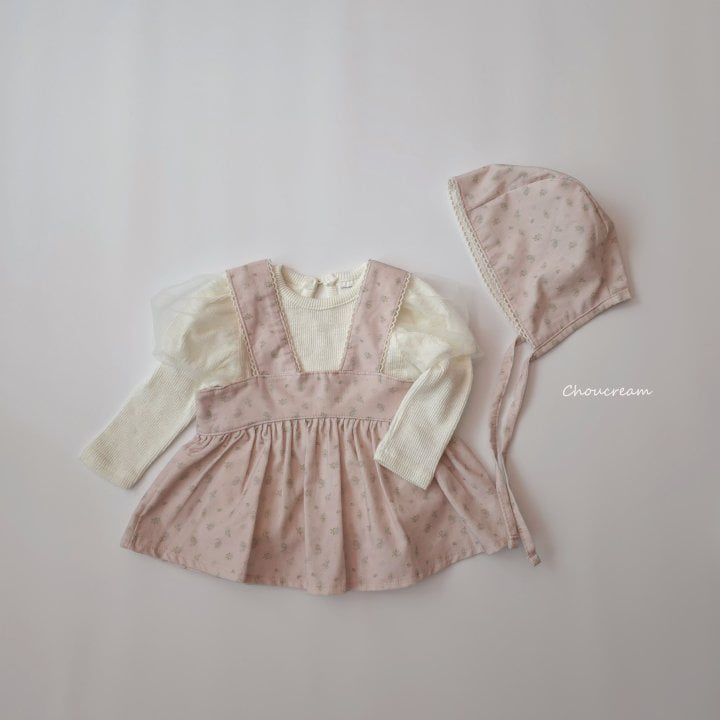 Choucream - Korean Baby Fashion - #babyootd - Lulu One-piece Bonnet Set - 5