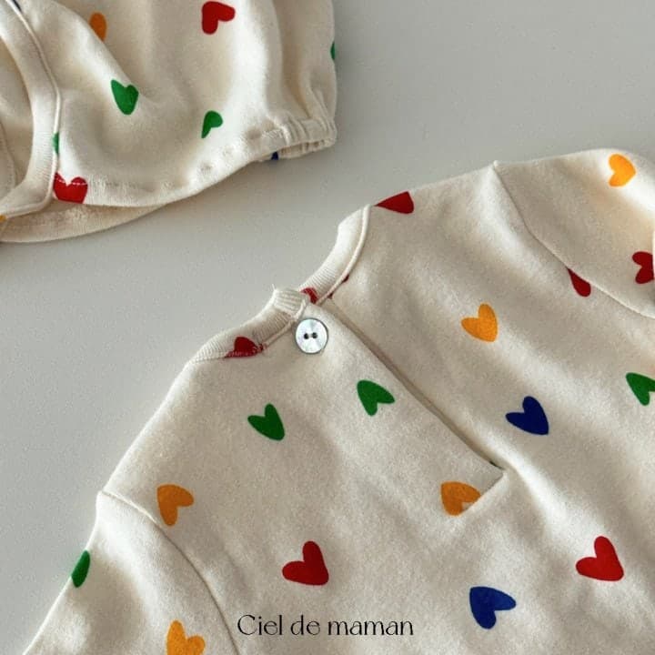 Ciel De Maman - Korean Baby Fashion - #babyoutfit - Love Cell Suit Set - 3