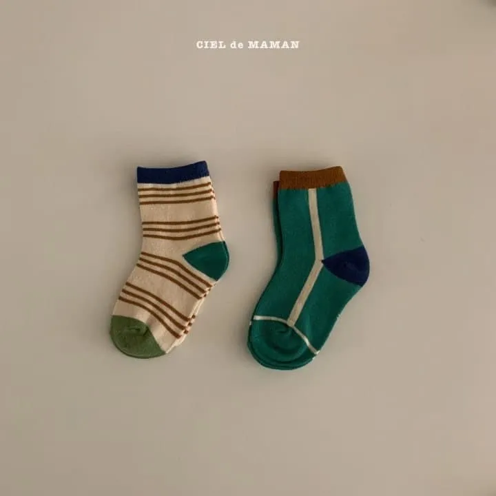 Ciel De Maman - Korean Children Fashion - #kidsshorts - Green Socks - 3