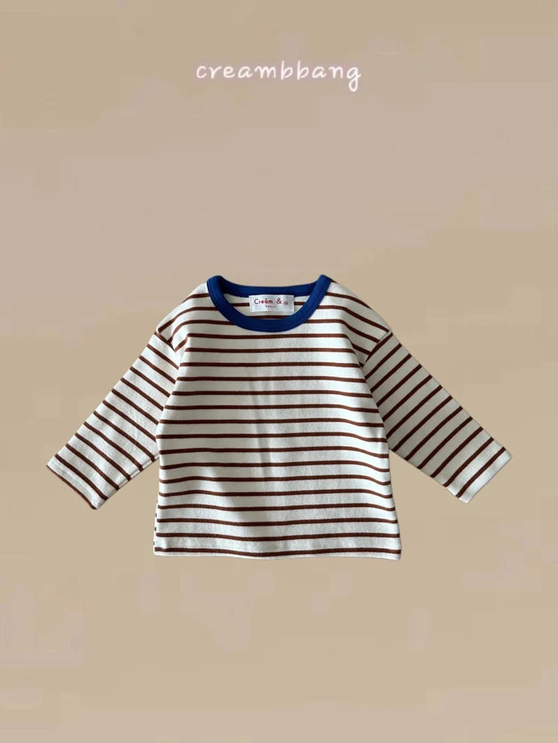 Cream Bbang - Korean Children Fashion - #Kfashion4kids - Fleece Stripe Tee - 6