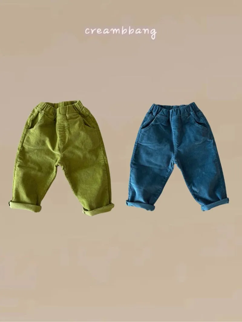 Cream Bbang - Korean Children Fashion - #childrensboutique - Corduroy Baggy Pants