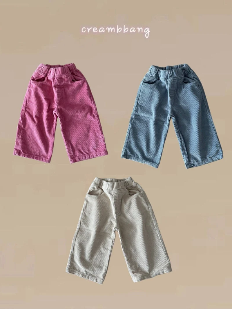 Cream Bbang - Korean Children Fashion - #discoveringself - Classic Corduroy Wide Pants - 2