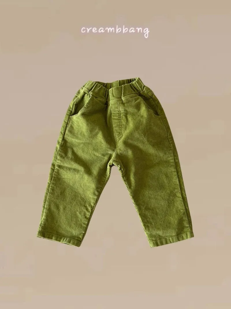 Cream Bbang - Korean Children Fashion - #discoveringself - Corduroy Baggy Pants - 3