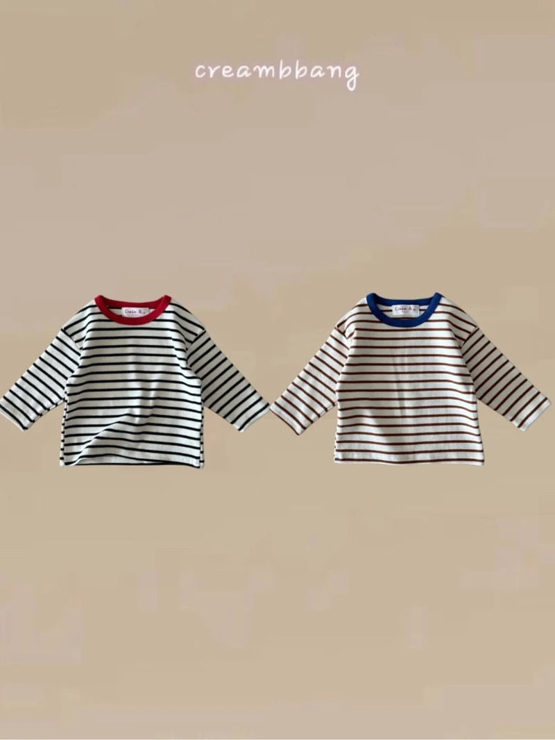 Cream Bbang - Korean Children Fashion - #fashionkids - Fleece Stripe Tee - 2