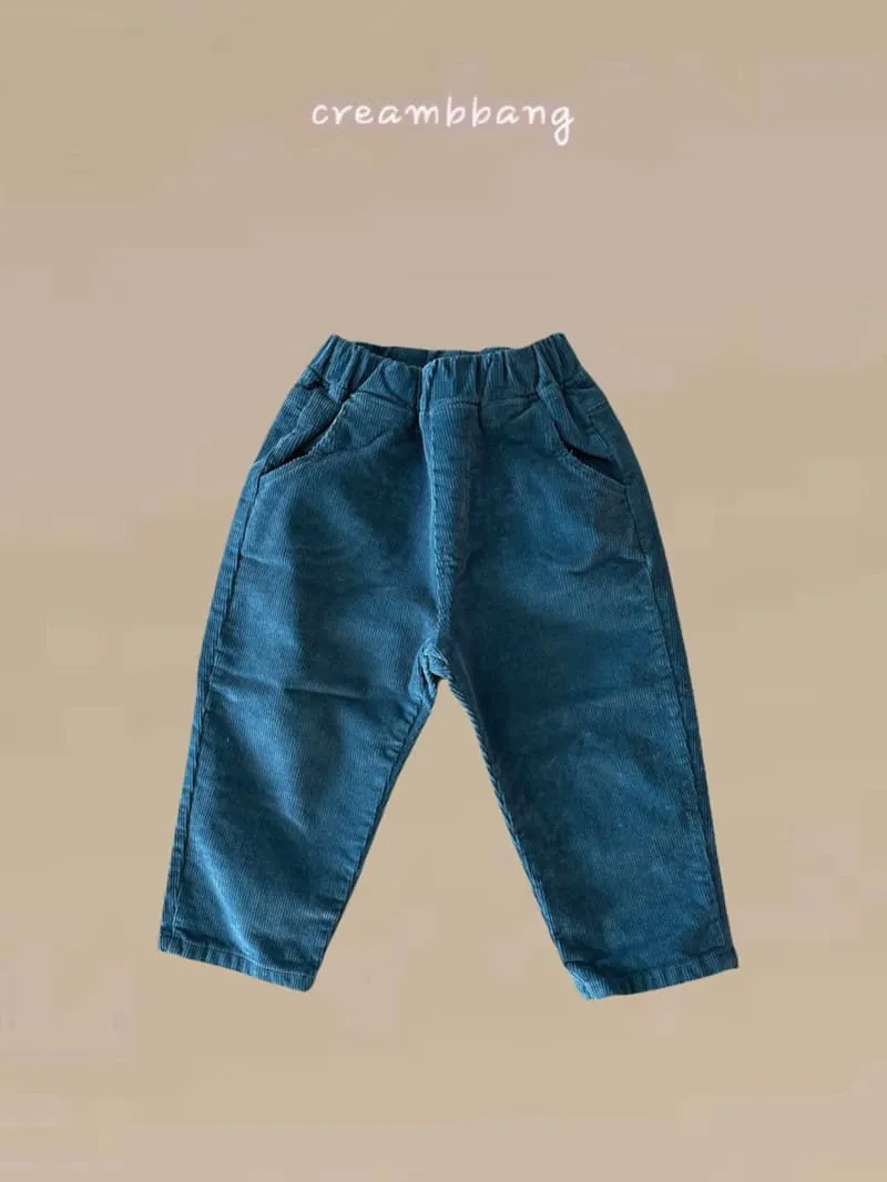 Cream Bbang - Korean Children Fashion - #kidsshorts - Corduroy Baggy Pants - 5