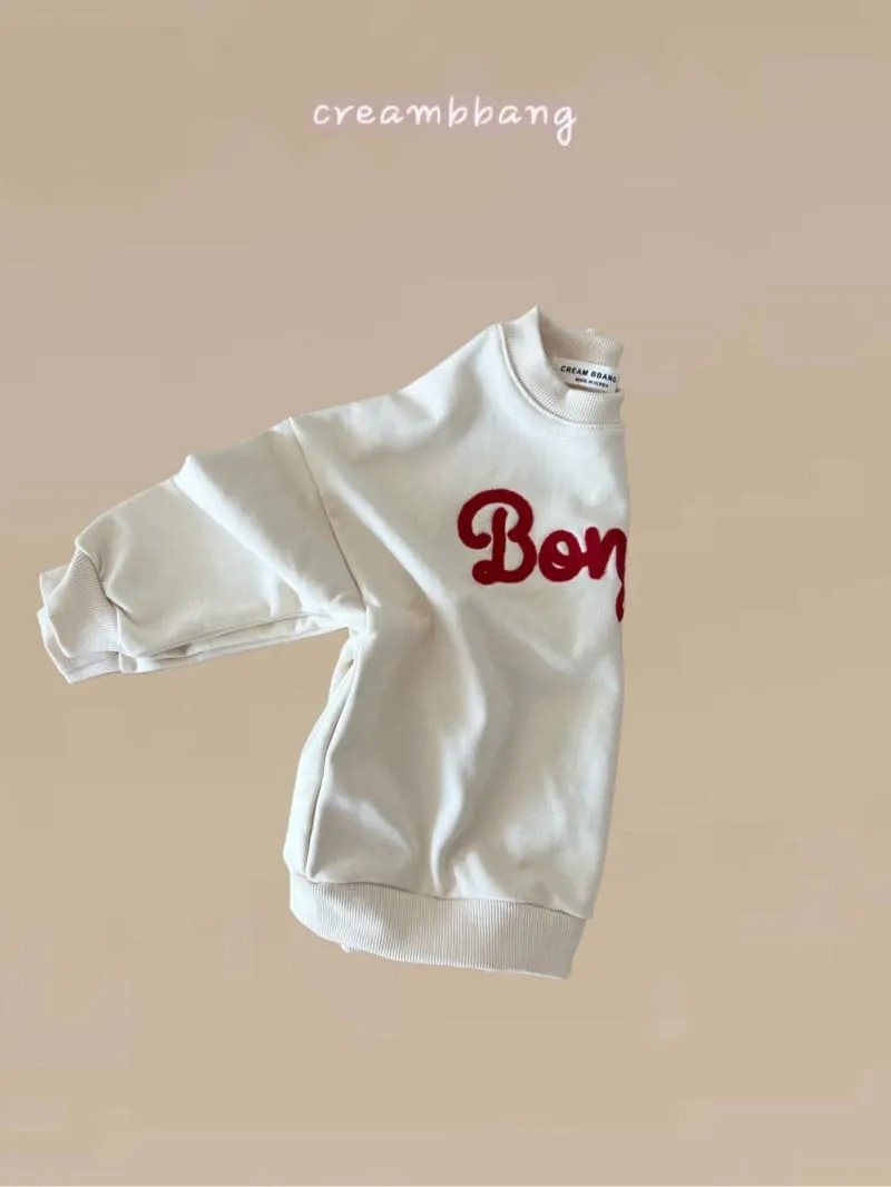 Cream Bbang - Korean Children Fashion - #kidzfashiontrend - Bonjour Embroidery Sweatshirt - 3