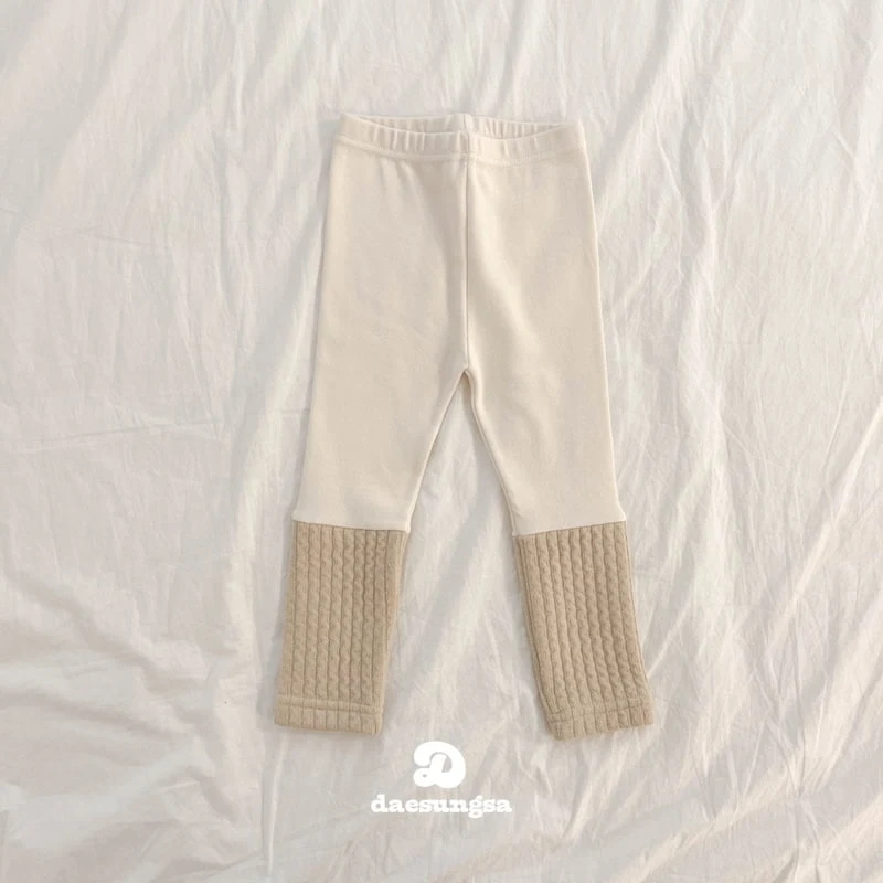 Dae Sung Sa - Korean Children Fashion - #magicofchildhood - Peach Twe-tone Leggings - 6