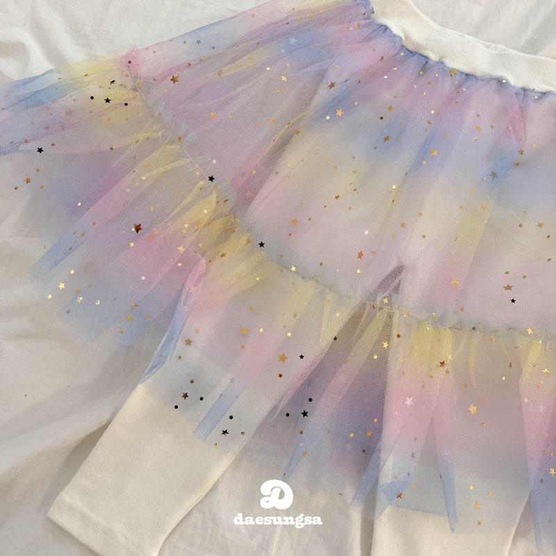 Dae Sung Sa - Korean Children Fashion - #toddlerclothing - Rainbow Star Skirt Leggings - 4