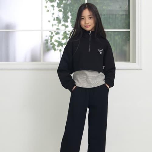 Dawon - Korean Children Fashion - #kidsshorts - Half Zip-up Set