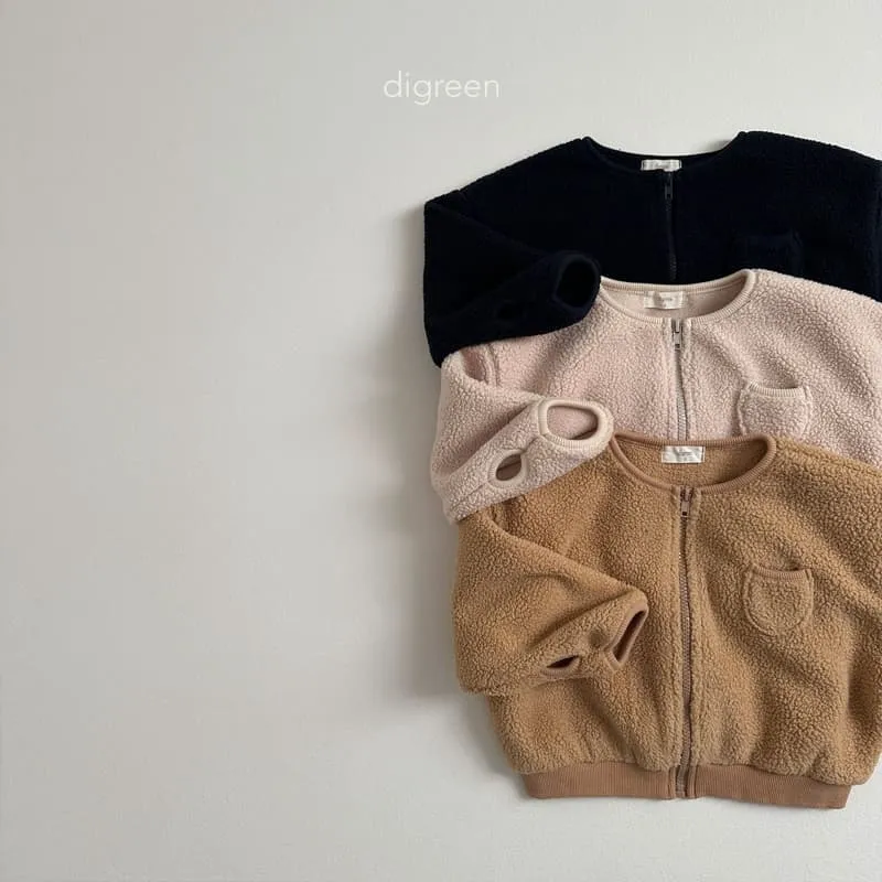 Digreen - Korean Children Fashion - #Kfashion4kids - Teddy Zip-up - 2