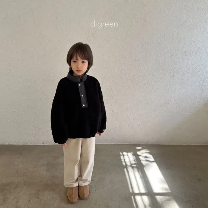 Digreen - Korean Children Fashion - #Kfashion4kids - Fleece Semi-open Sweatshirt - 8