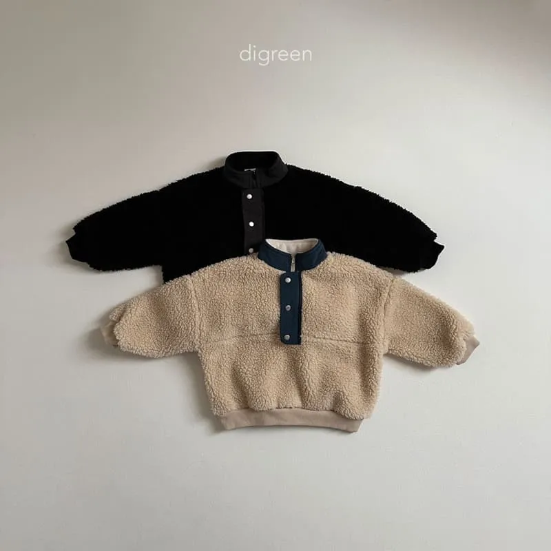 Digreen - Korean Children Fashion - #childrensboutique - Fleece Semi-open Sweatshirt