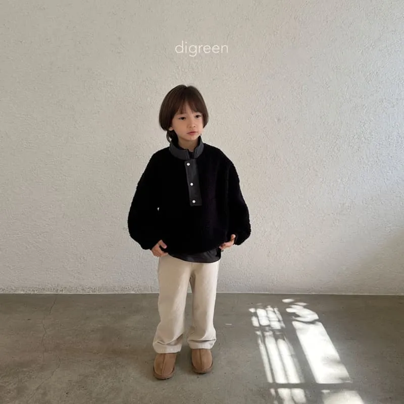 Digreen - Korean Children Fashion - #kidsshorts - Fleece Semi-open Sweatshirt - 5