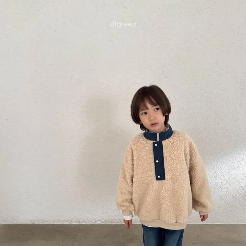 Digreen - Korean Children Fashion - #minifashionista - Fleece Semi-open Sweatshirt - 11