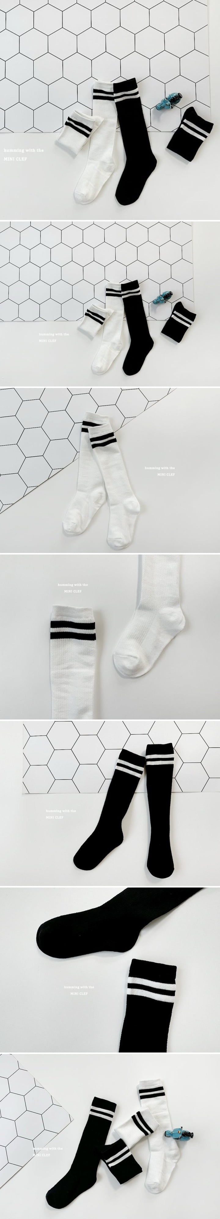 Dominico - Korean Children Fashion - #kidsstore - White Black Color Socks