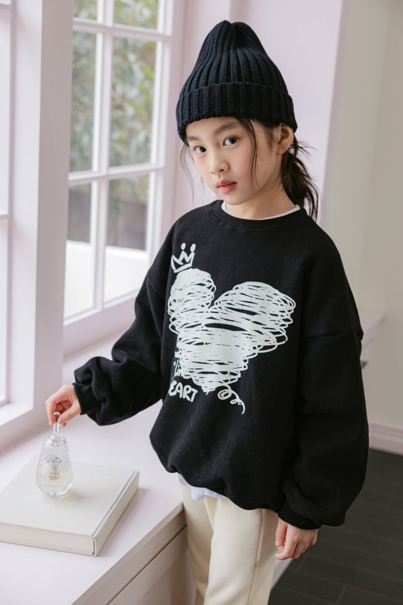 Dore Dore - Korean Children Fashion - #Kfashion4kids - Crown Heart Brushed Sweatshirt - 11