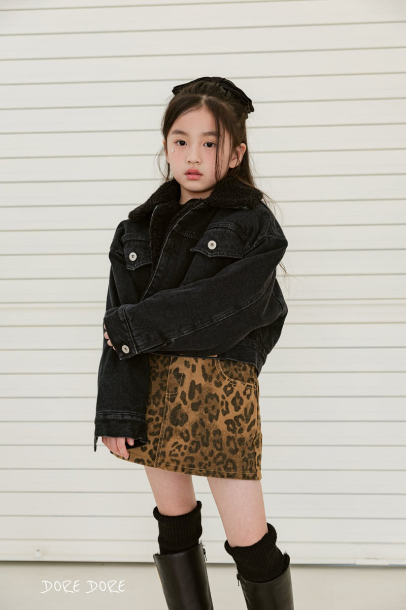 Dore Dore - Korean Children Fashion - #Kfashion4kids - Leopard Mink Skirt Pants - 2