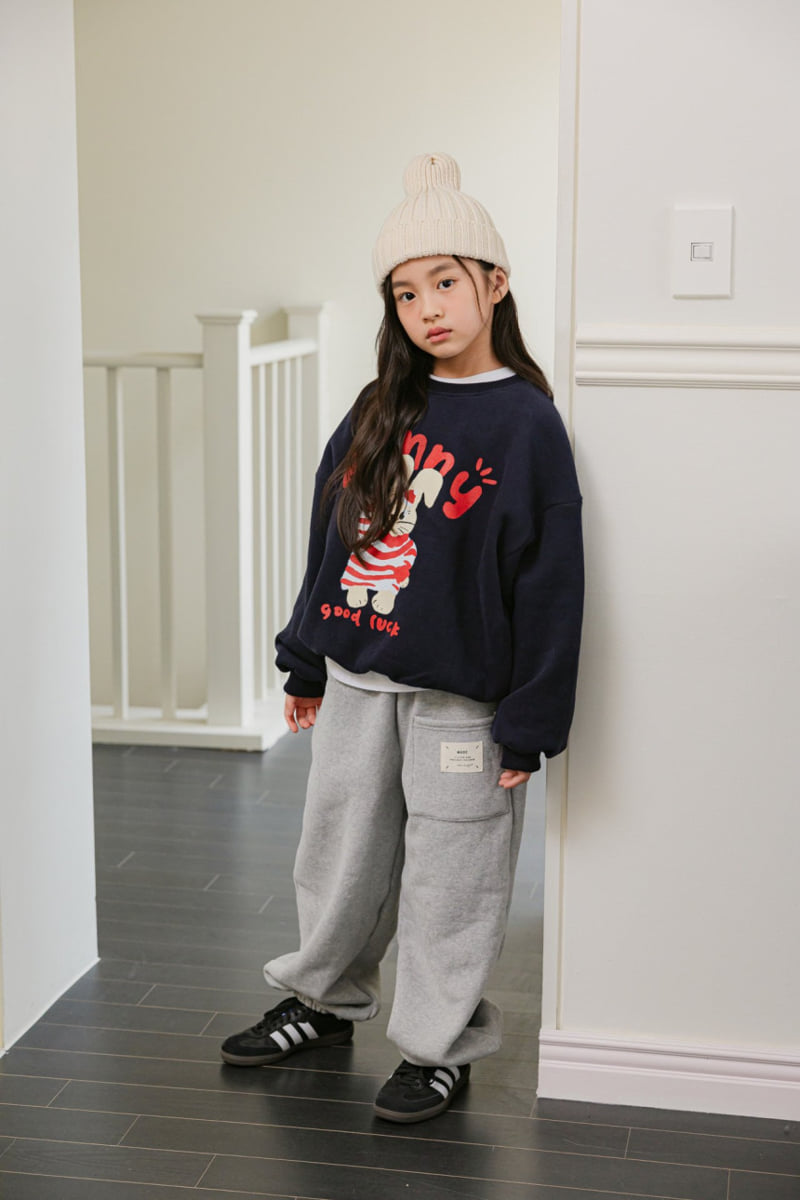 Dore Dore - Korean Children Fashion - #kidzfashiontrend - Stripe Rabbit Brushed Sweatshirt - 4