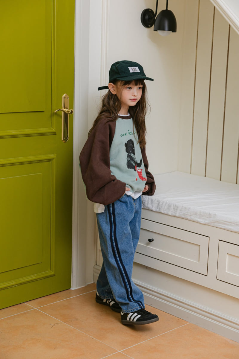 Dore Dore - Korean Children Fashion - #childofig - Line Brushed Tape Jeans - 5