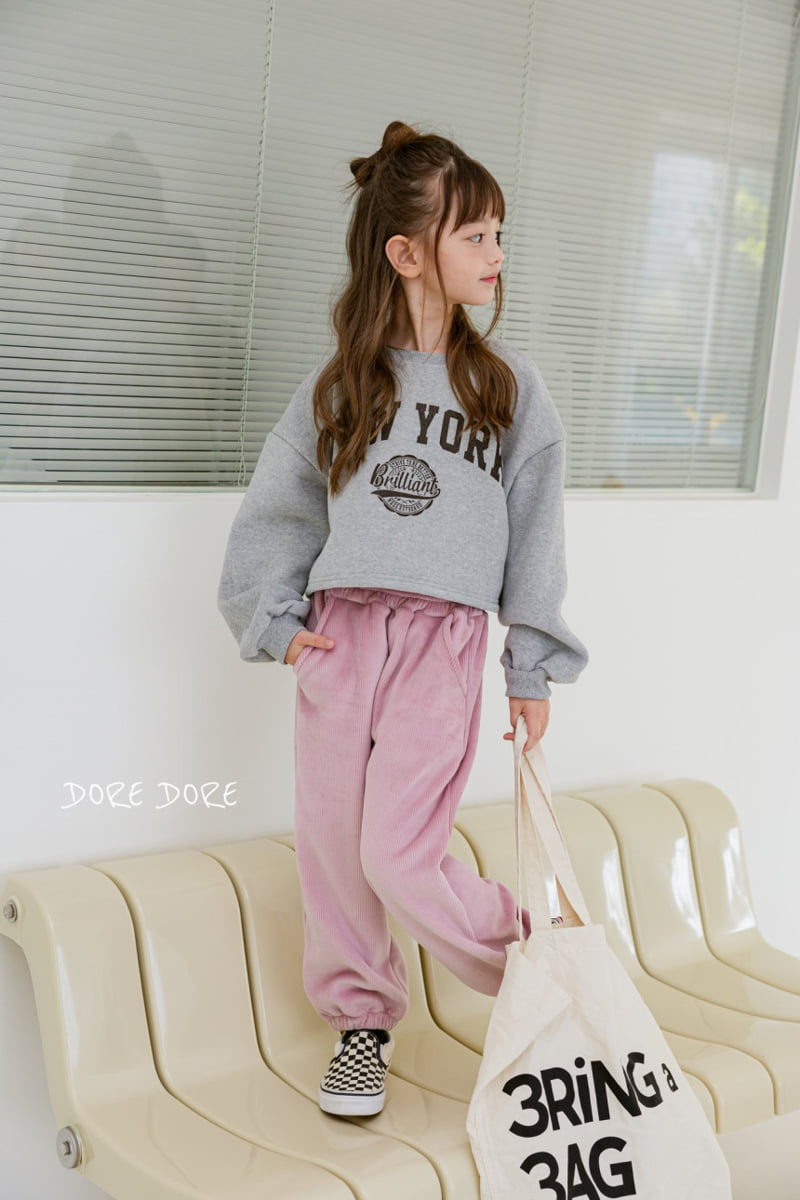 Dore Dore - Korean Children Fashion - #childofig - New York Brushed Crop Sweatshirt - 3