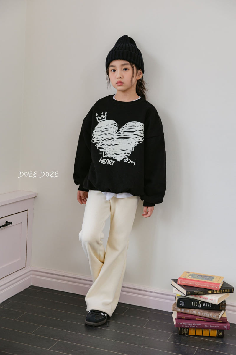 Dore Dore - Korean Children Fashion - #childofig - Crown Heart Brushed Sweatshirt - 3