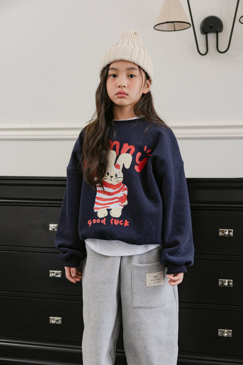 Dore Dore - Korean Children Fashion - #childofig - Stripe Rabbit Brushed Sweatshirt - 9