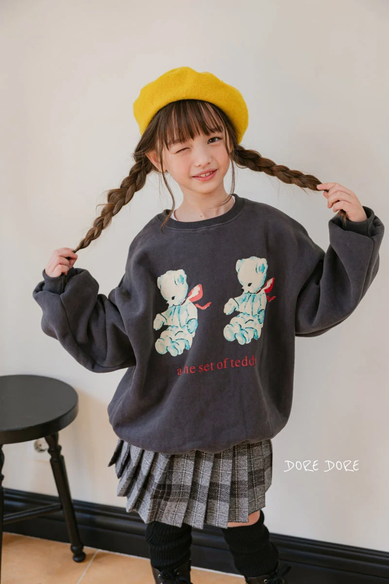 Dore Dore - Korean Children Fashion - #childofig - ibbon Bear Brushed Sweatshirt