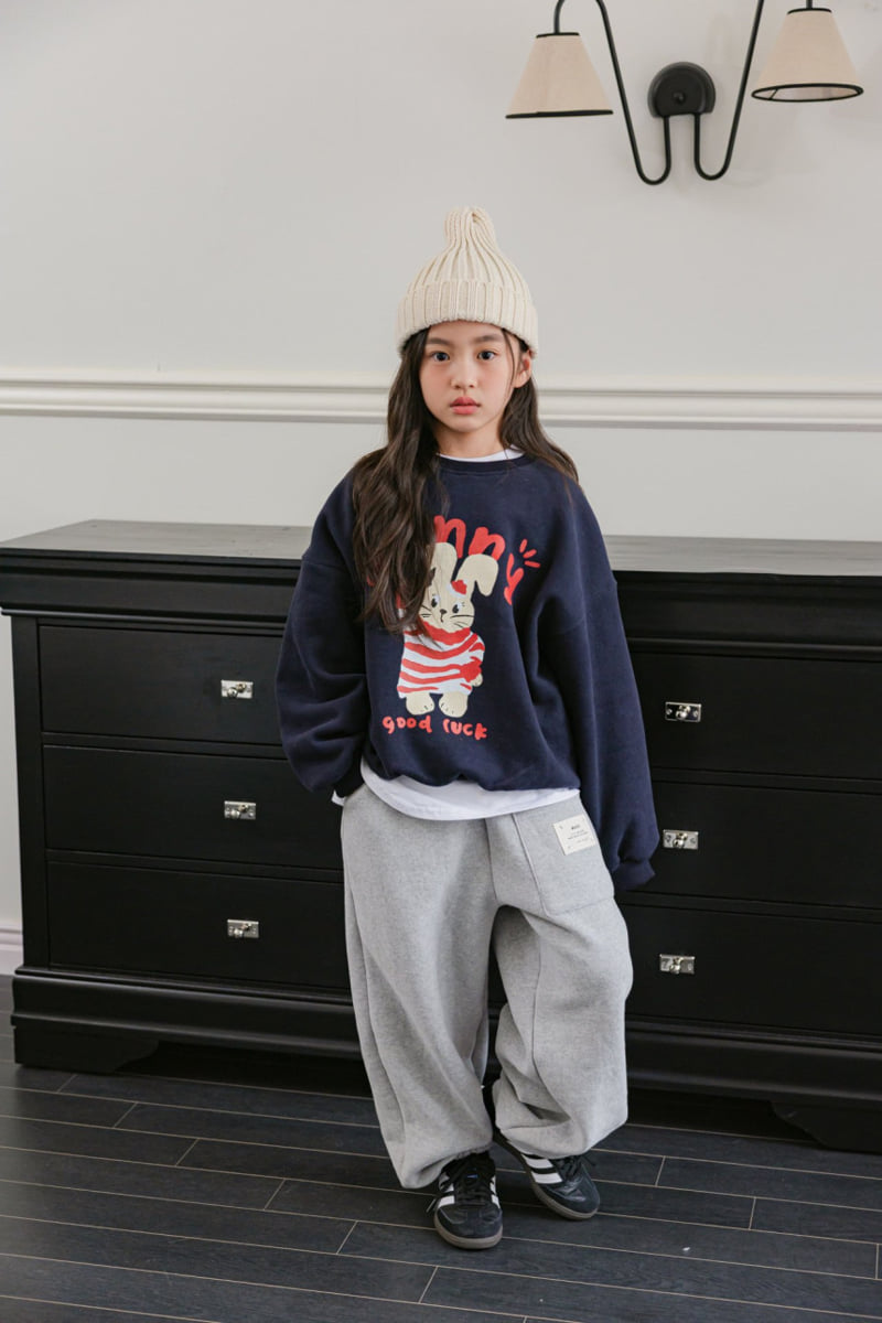 Dore Dore - Korean Children Fashion - #childrensboutique - Stripe Rabbit Brushed Sweatshirt - 11