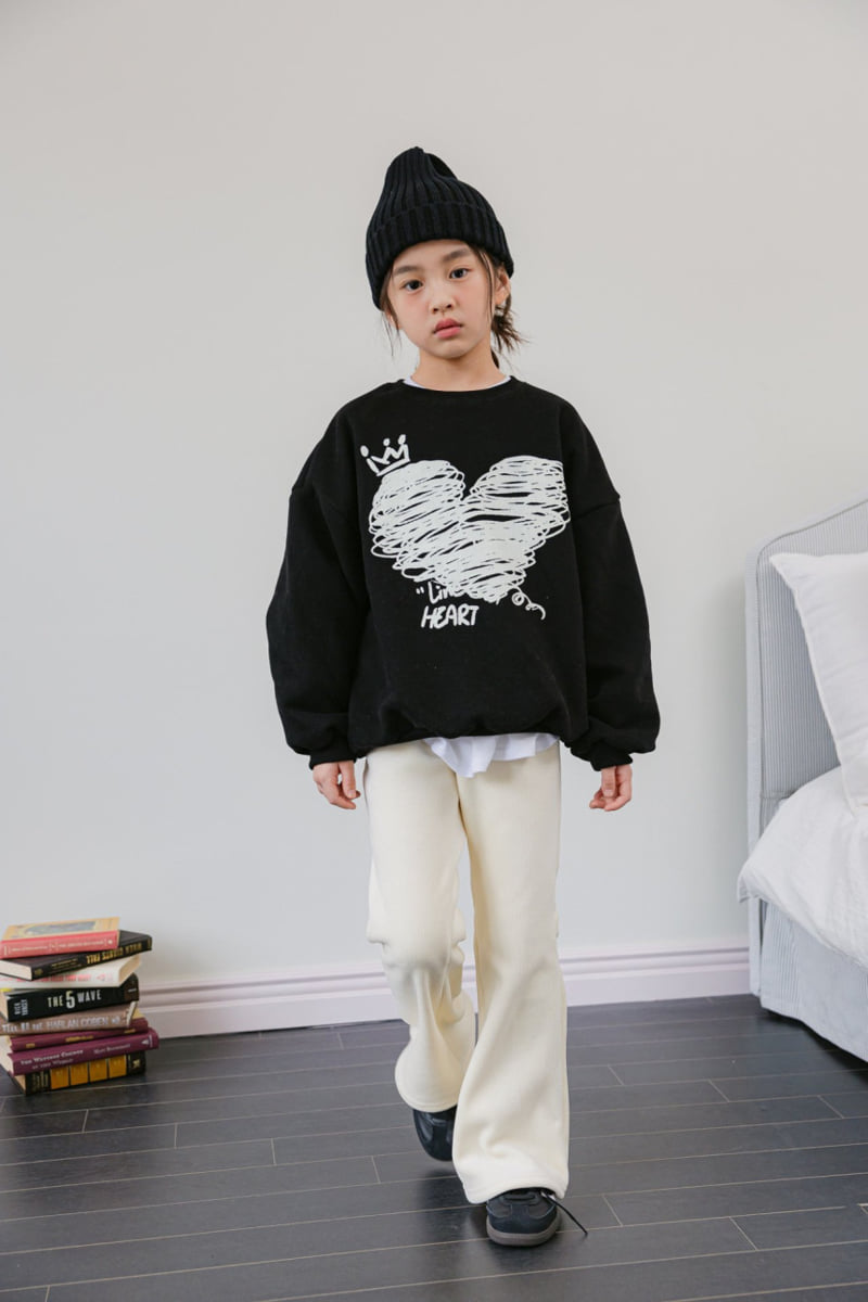 Dore Dore - Korean Children Fashion - #designkidswear - Crown Heart Brushed Sweatshirt - 5