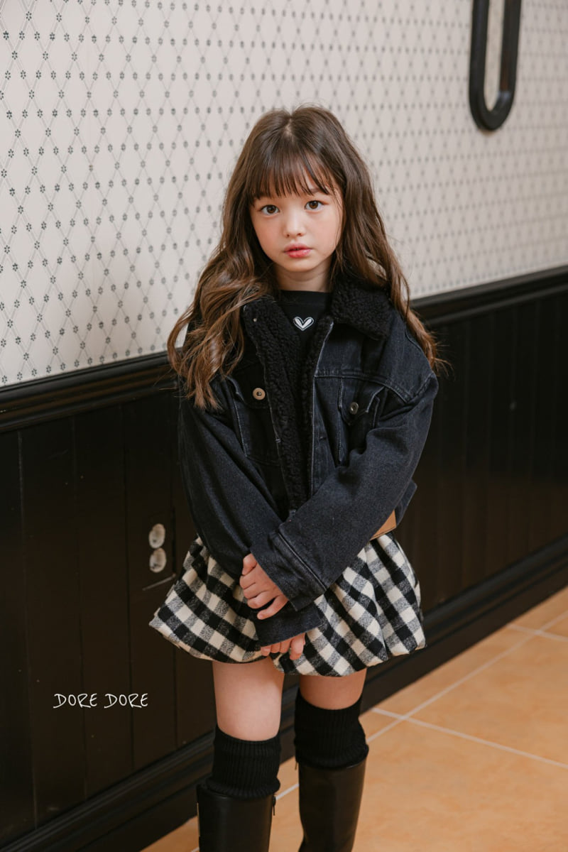 Dore Dore - Korean Children Fashion - #designkidswear - Leather Label Denim Jacket