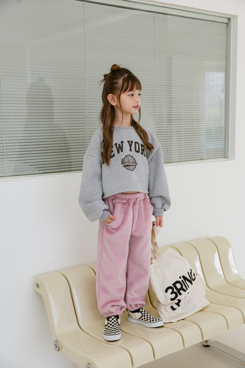 Dore Dore - Korean Children Fashion - #discoveringself - New York Brushed Crop Sweatshirt - 7