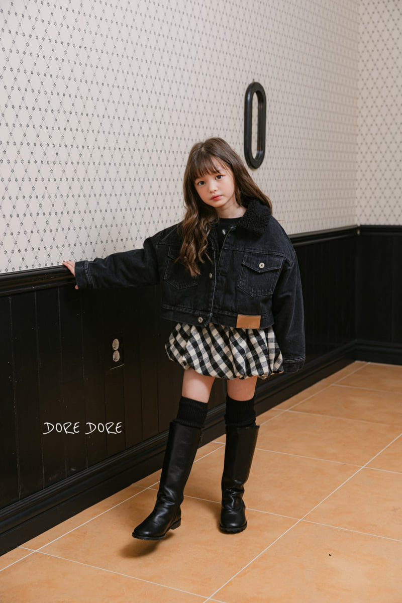 Dore Dore - Korean Children Fashion - #discoveringself - Leather Label Denim Jacket - 2