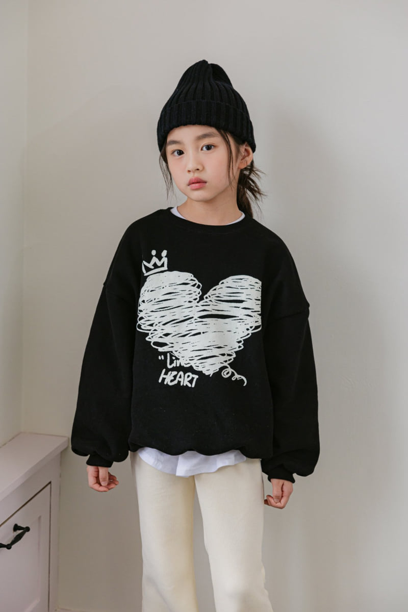 Dore Dore - Korean Children Fashion - #kidsstore - Crown Heart Brushed Sweatshirt - 9