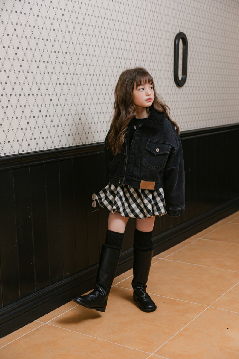 Dore Dore - Korean Children Fashion - #kidsstore - Leather Label Denim Jacket - 5