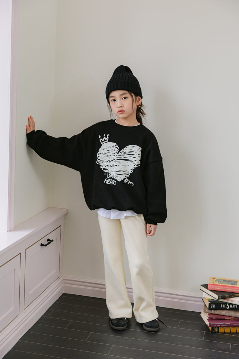 Dore Dore - Korean Children Fashion - #kidzfashiontrend - Crown Heart Brushed Sweatshirt - 10