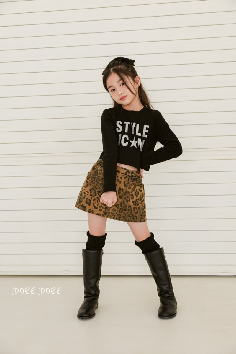 Dore Dore - Korean Children Fashion - #littlefashionista - Leopard Mink Skirt Pants - 3