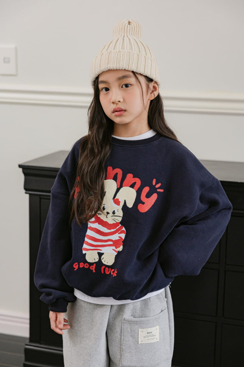 Dore Dore - Korean Children Fashion - #littlefashionista - Stripe Rabbit Brushed Sweatshirt - 5