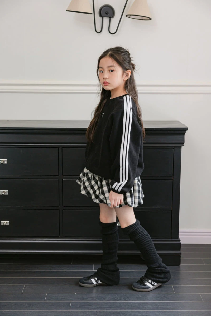 Dore Dore - Korean Children Fashion - #minifashionista - 3 Line Tape Brushed Sweatshirt - 3