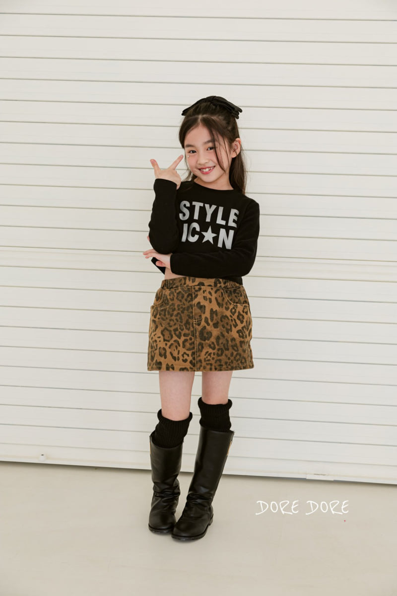 Dore Dore - Korean Children Fashion - #minifashionista - Leopard Mink Skirt Pants - 5