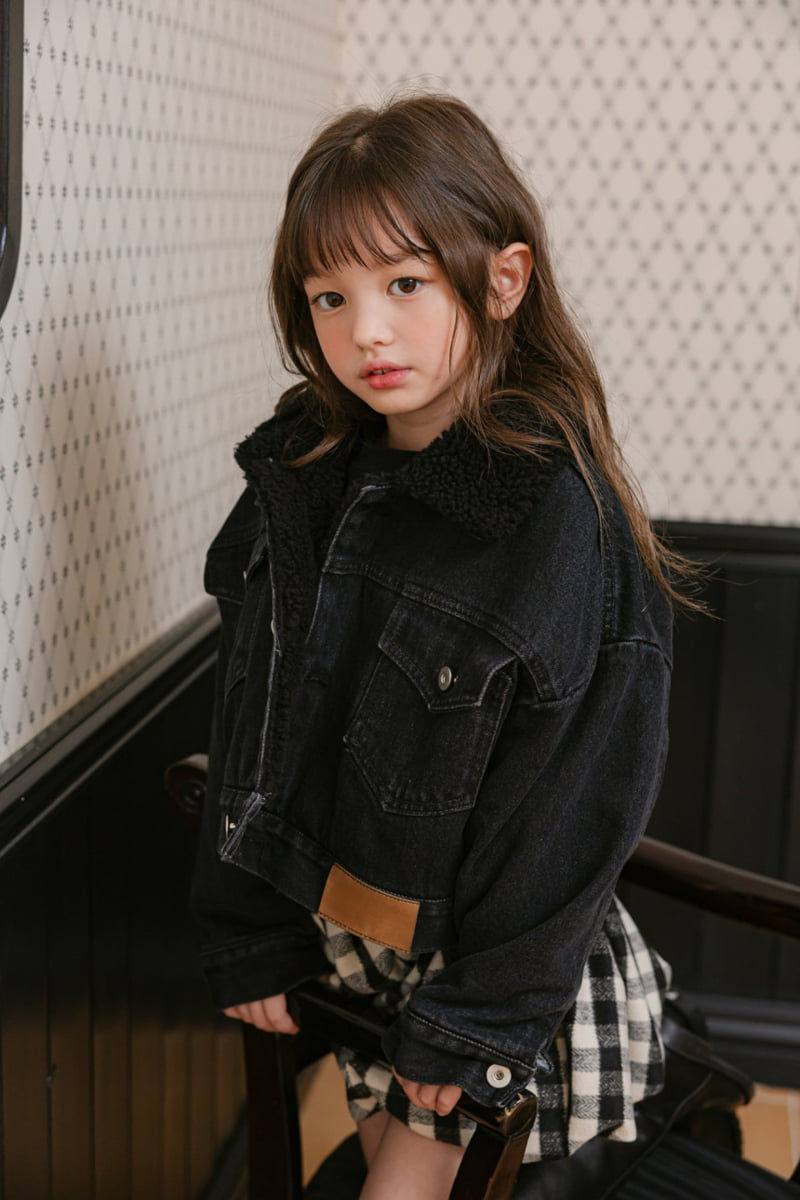 Dore Dore - Korean Children Fashion - #minifashionista - Leather Label Denim Jacket - 10